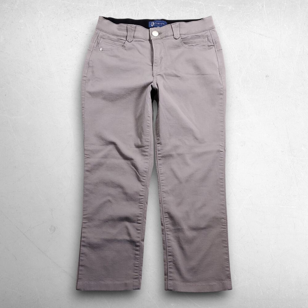 Democracy Ab solution Cropped‎ Jeans Women 12 Beige Stretch Comfort Waist Boho